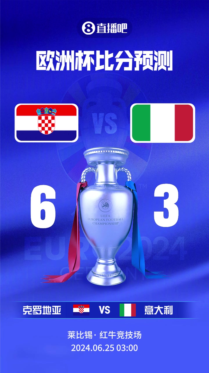 格子军团命悬一线！欧洲杯克罗地亚vs意大利截图比分预测
